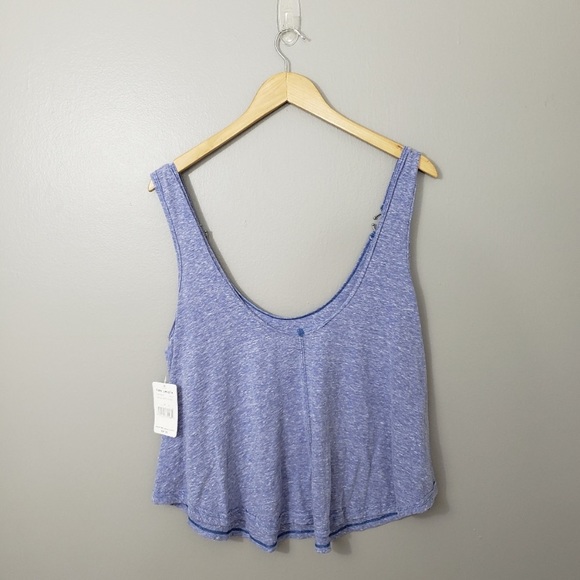 Free People Tops Free People Carly O Ring Tank Top Cobalt Blue Crop Poshmark